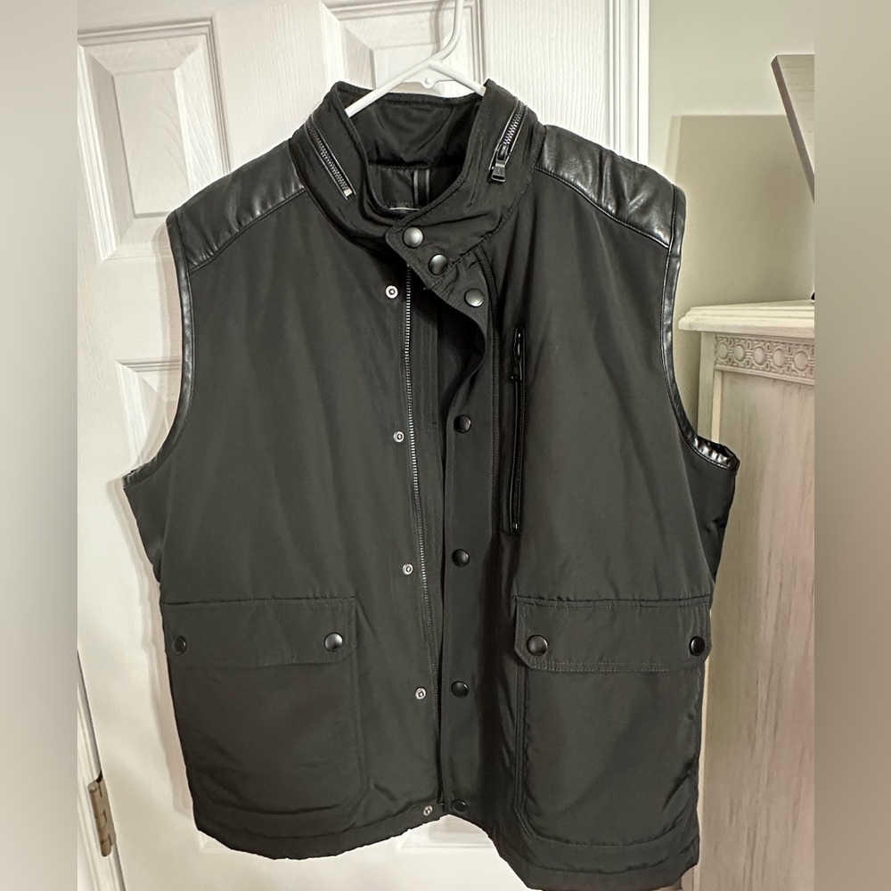 Express Black Sleeveless Vest with faux Leather Accents